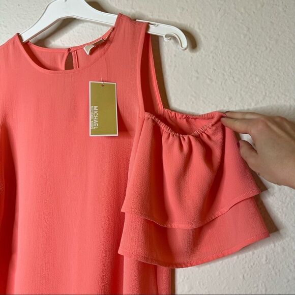 MICHAEL Michael Kors Cold-Shoulder Short Sleeve Blouse Top Size S - Picture 3 of 8